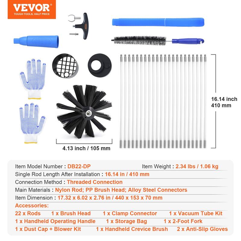 VEVOR Dryer Vent Cleaner Kit,Dryer Cleaning Tools Lint Remover with