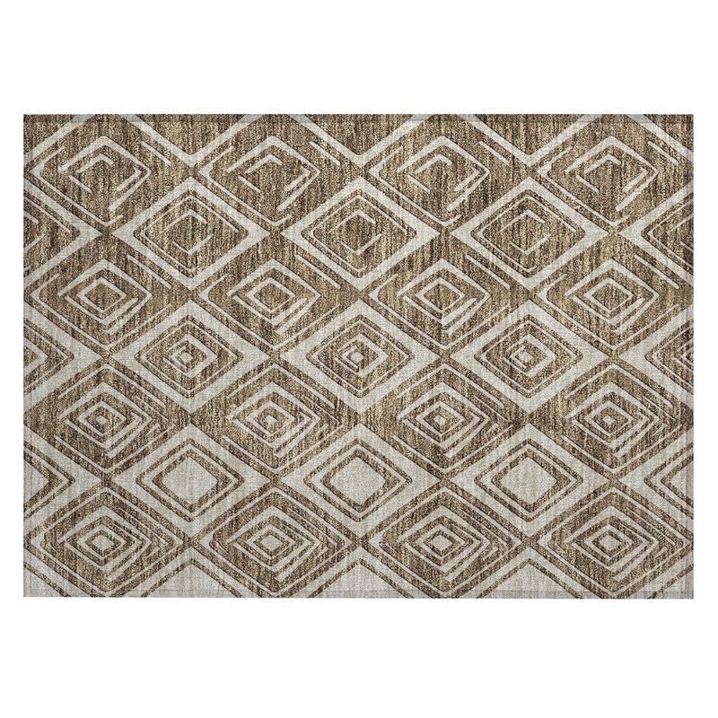 Machine Washable Indoor/ Outdoor Chantille Contemporary Diamonds Rug