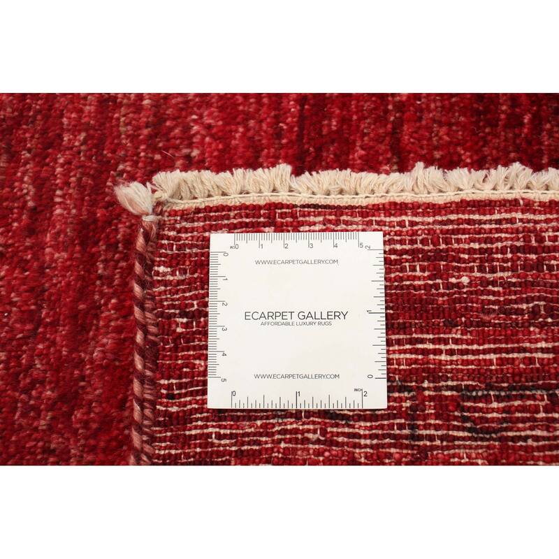 ECARPETGALLERY Hand-knotted Finest Peshawar Ziegler Red Wool Rug - 3'10 x 4'10