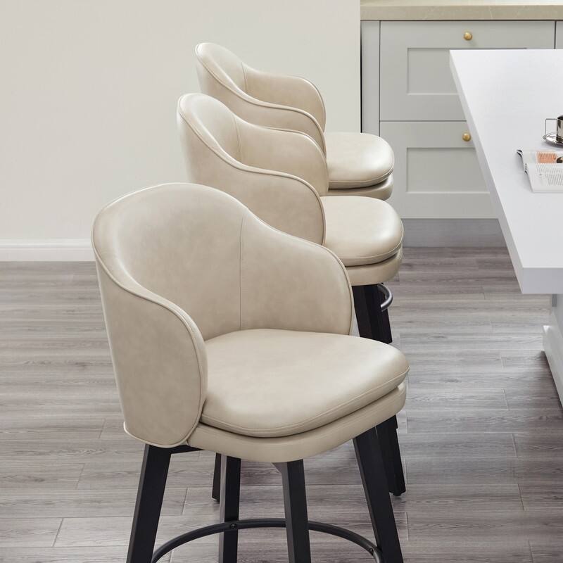 Spruce & Spring Kaylee Modern Swivel Counter Height Bar Stools with Arm