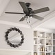 preview thumbnail 1 of 0, Hunter 52" Rosner Ceiling Fan with LED Light Kit and Pull Chain, Transitional, Casual Matte Black
