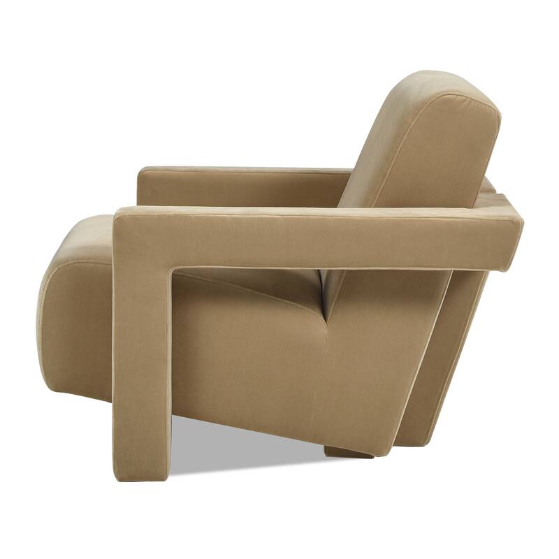 Ethan 28.5" Velvet Fully Upholstered Squared Arm Accent Chair