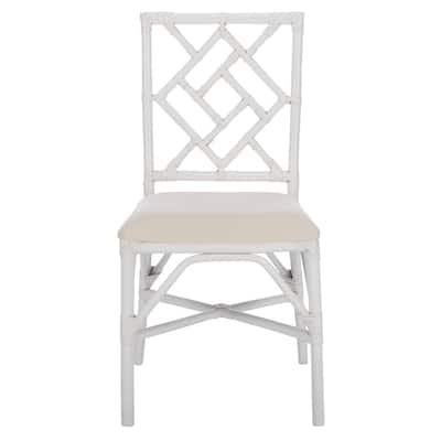 SAFAVIEH Maye Rattan Accent Chair with Cushion (Set of 2) - 18.5" W x 20.9" L x 35.8" H - 19Wx21Dx36H
