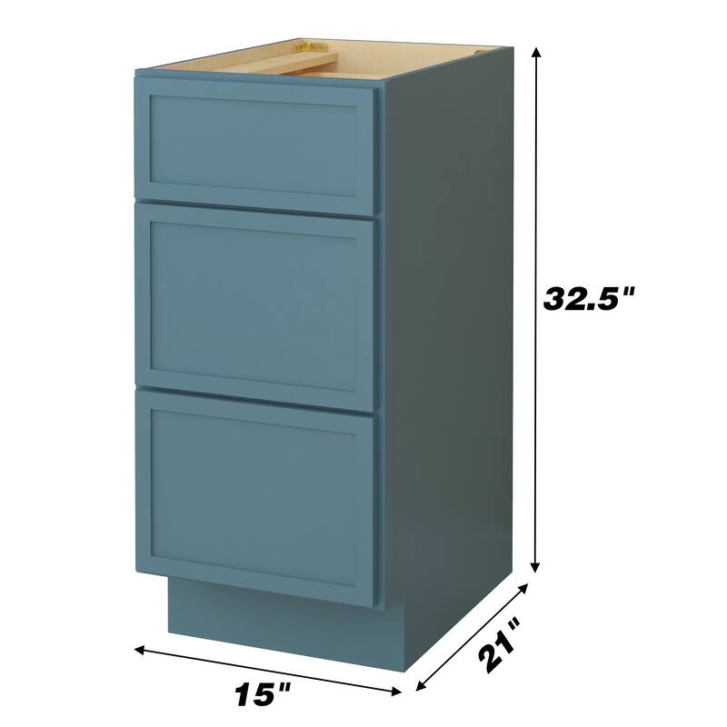 Vanity Art 15" Freestanding Single Base 3 Drawers Storage Cabinet