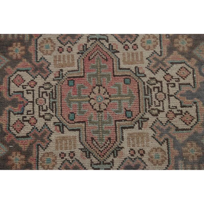 Distressed Tabriz Persian Vintage Area Rug Hand-Knotted Wool Carpet - 6'5" x 9'7"