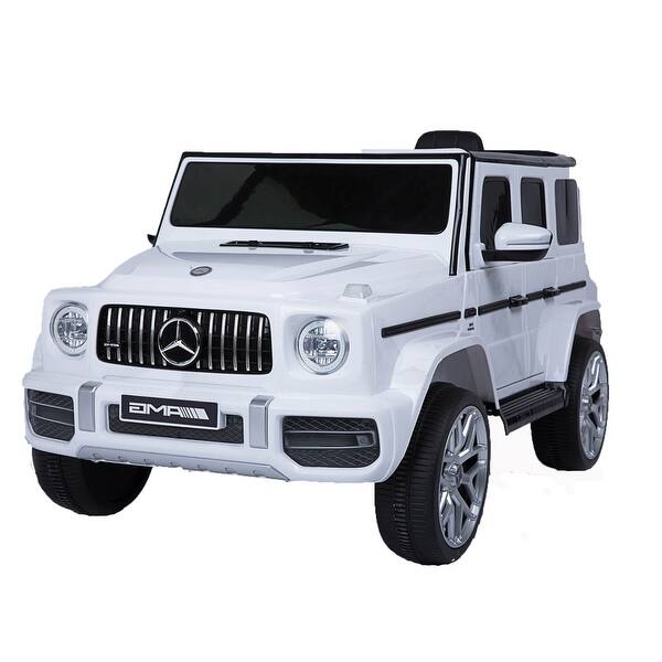 slide 2 of 29, 12V Ride-On Car with Front and Rear Swing, Remote Control, and Music White