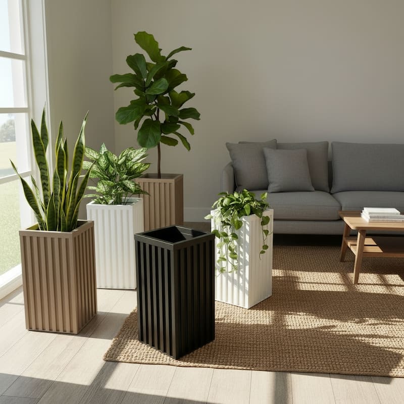 Square Grove Column Planter