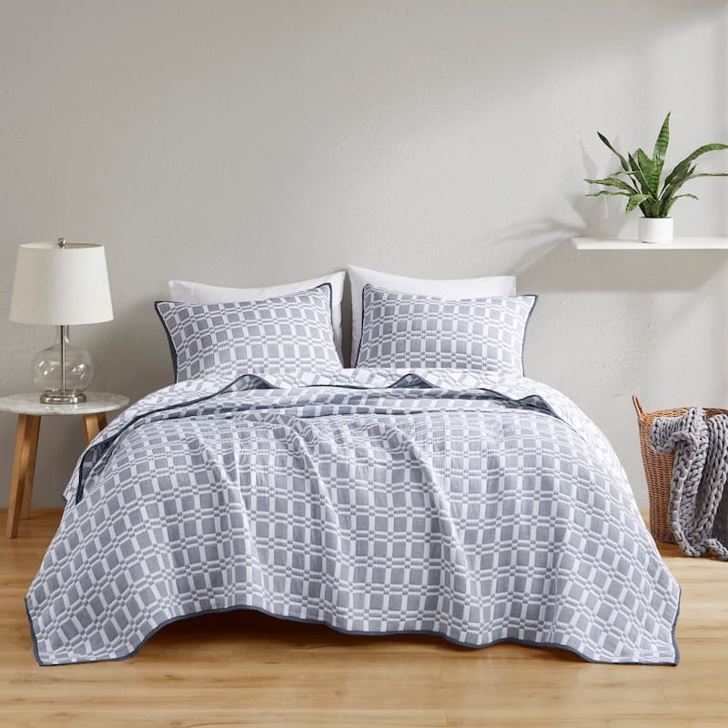 Madison Park Raine 3 Piece Reversible Matelasse Coverlet Set