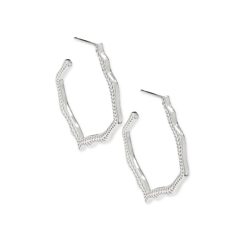 Kendra Scott Miku Bright Silver Plated Brass Earrings - 34.5mm x 27mm