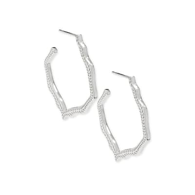 Kendra Scott Miku Bright Silver Plated Brass Earrings - 34.5mm x 27mm