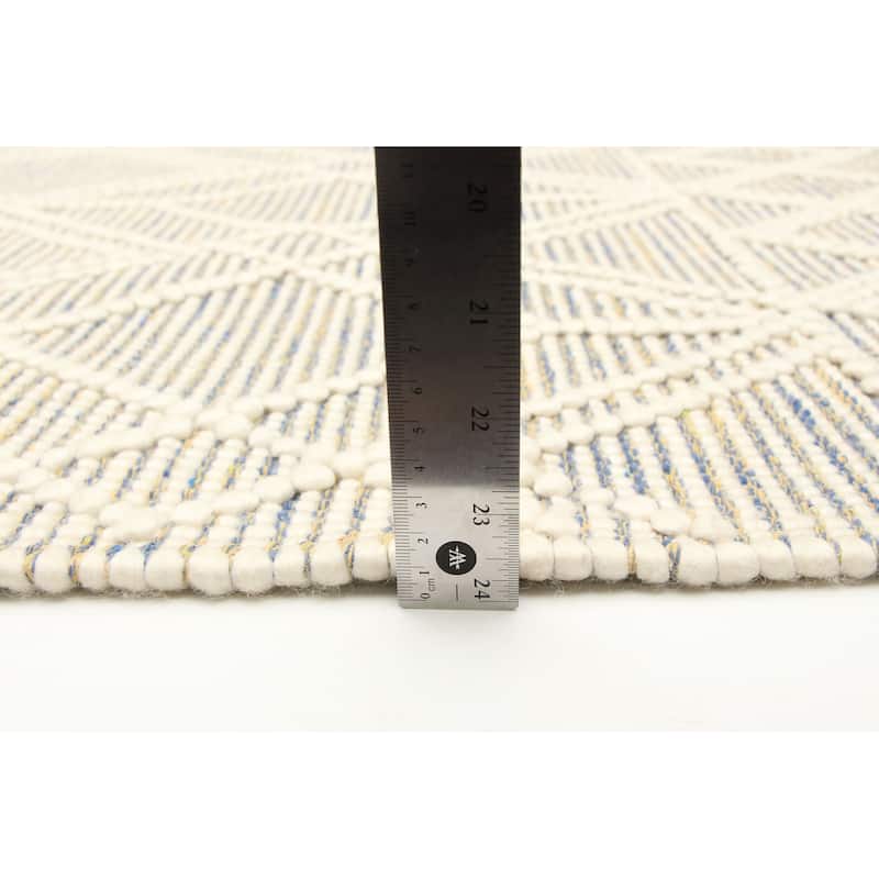 ECARPETGALLERY Braid weave Sienna Cream Wool Rug - 5'0 x 7'8