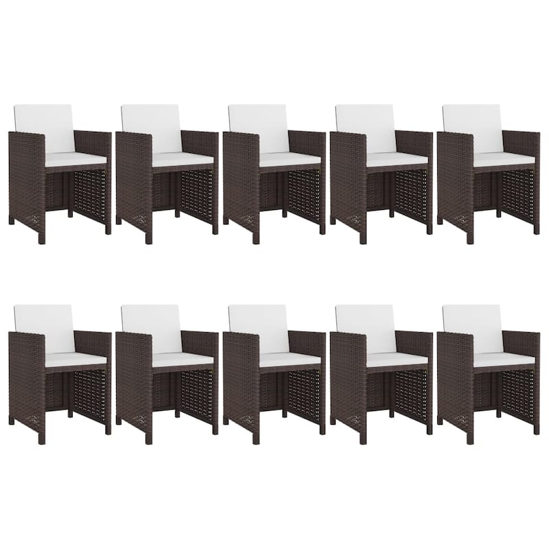 vidaXL Patio Furniture Set Outdoor Table and Chair Dining Set Poly Rattan