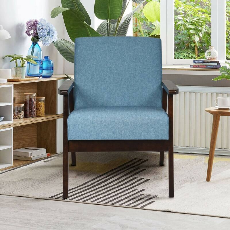 Mid-Century Retro Fabric Accent Armchair for Living Room Comfort and Style
