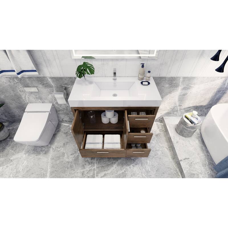 Dove 42'' Freestanding Vanity with Reinforced Acrylic Sink