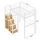 preview thumbnail 4 of 10, Twin Loft Bed with Metal Frame Storage Stairs and Built In Wardrobe Space Saving Elevated Bed