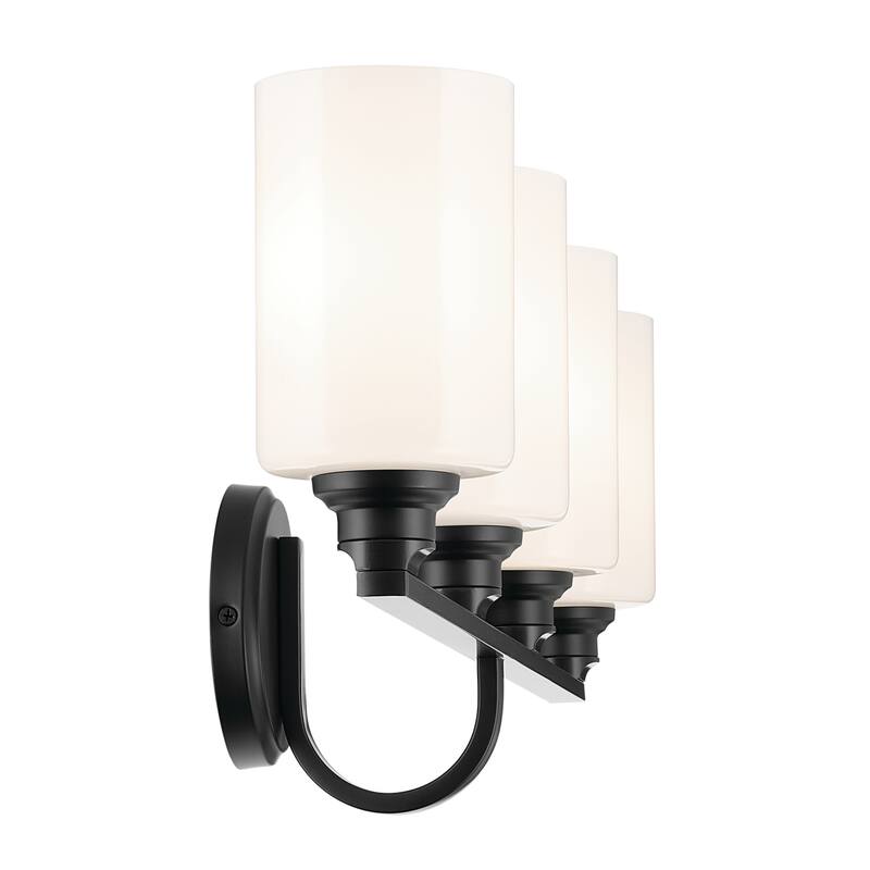 Kichler Lighting Gioe 32.25" 4-Light Vanity Light with Opal Glass in Black