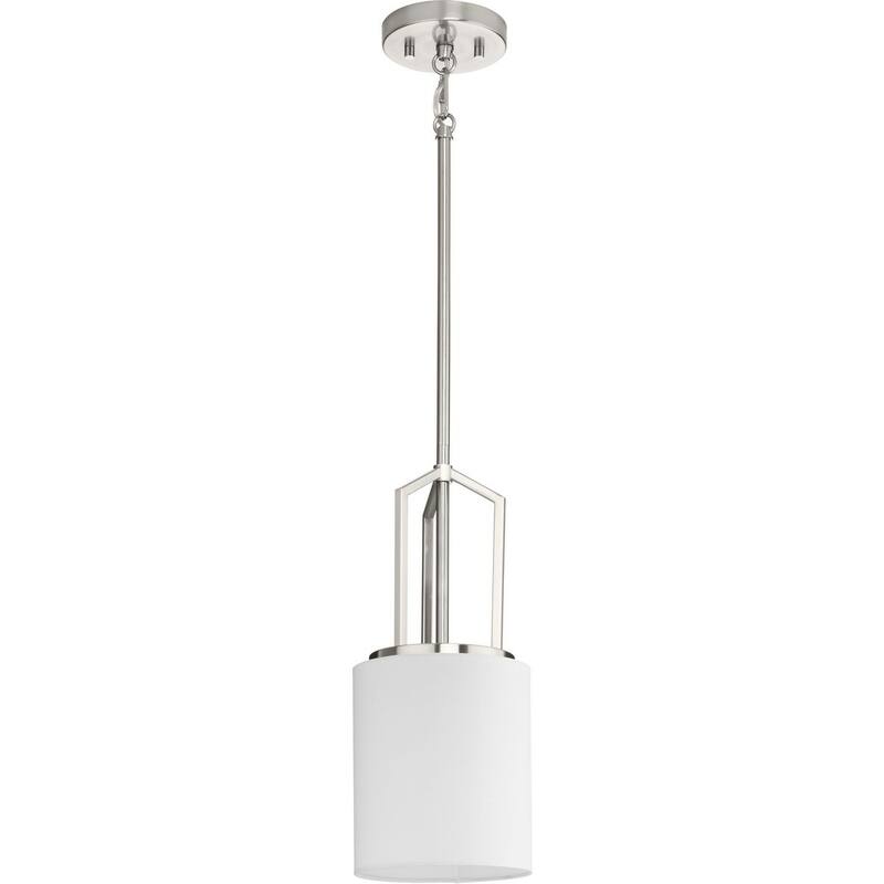 Goodwin Collection One-Light Brushed Nickel Modern Farmhouse Pendant - 7 in x 7 in x 16.75 in