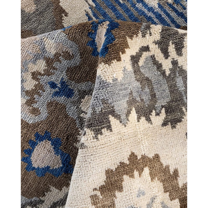 Ikat One-of-a-Kind Handmade Area Rug, Beige - 8' 0" x 9' 10"