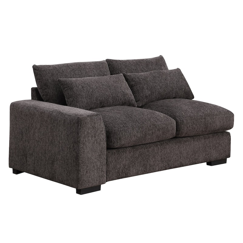 Modern Modular Sectional Sofa with Ottomans and Built-in Console, Cupholders
