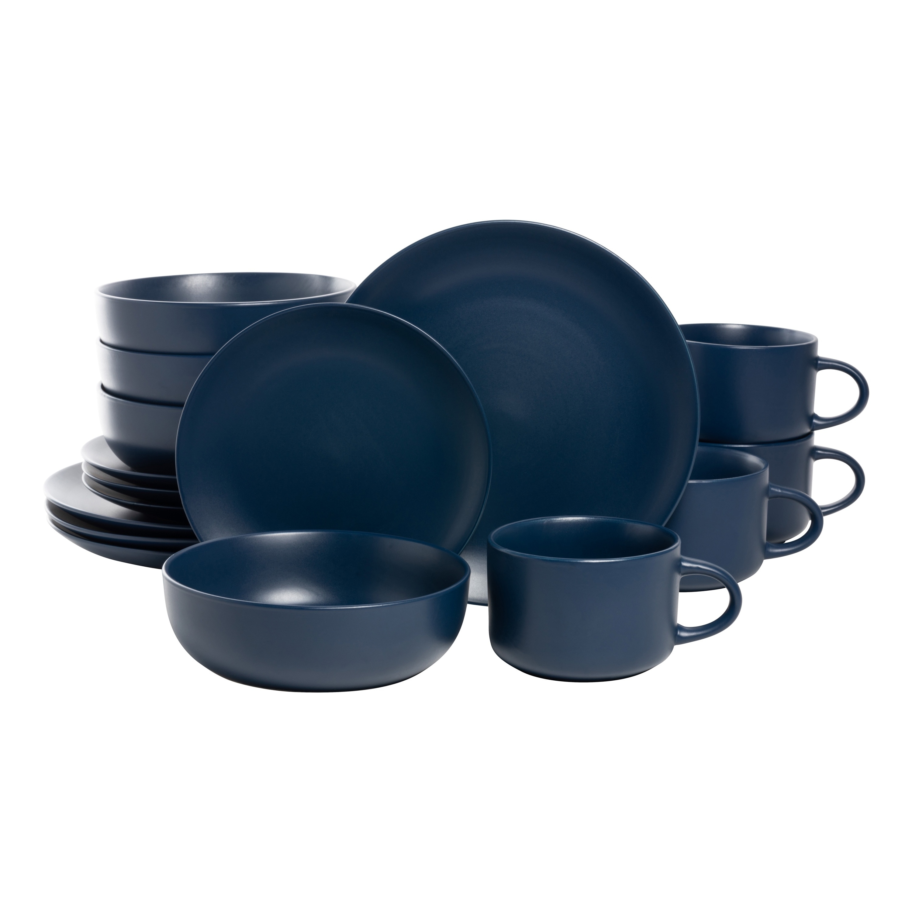 10 Strawberry Street Wazee Matte 16 Pc Coupe Dinnerware Set