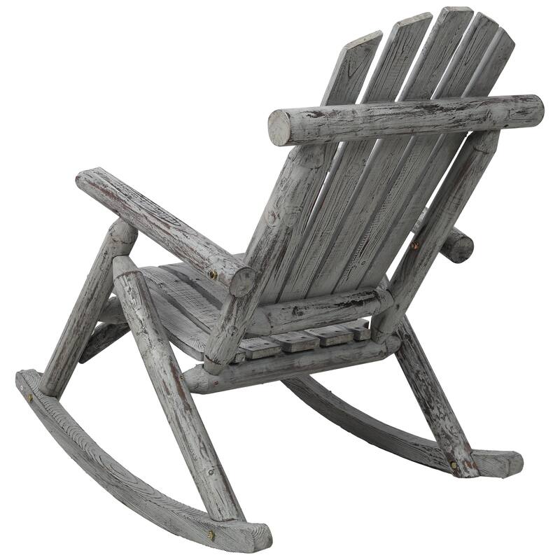 Outdoor Wooden Rocking Chair for Porch, Patio, or Garden - 26" x 39.375" x 38"