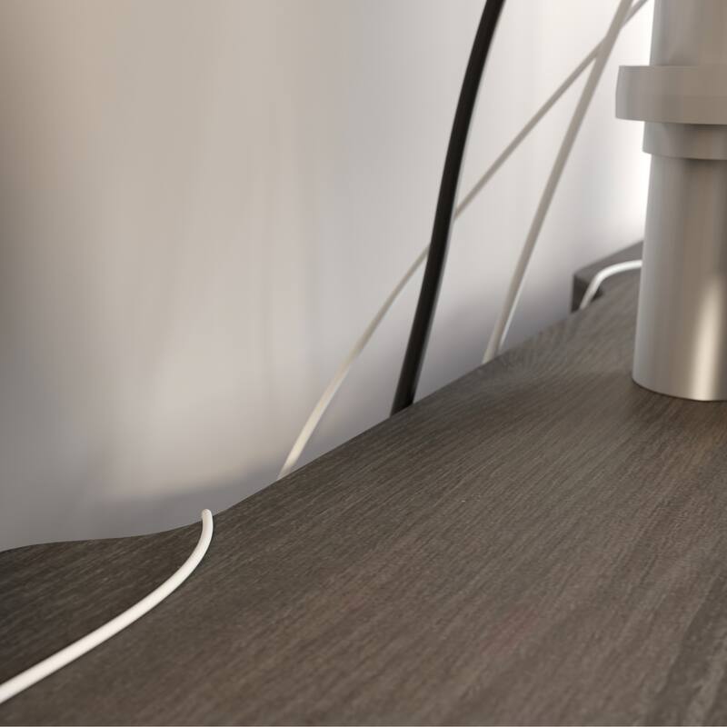 Engineered Wood Traditional Gaming Desk with 2 Drawers, White