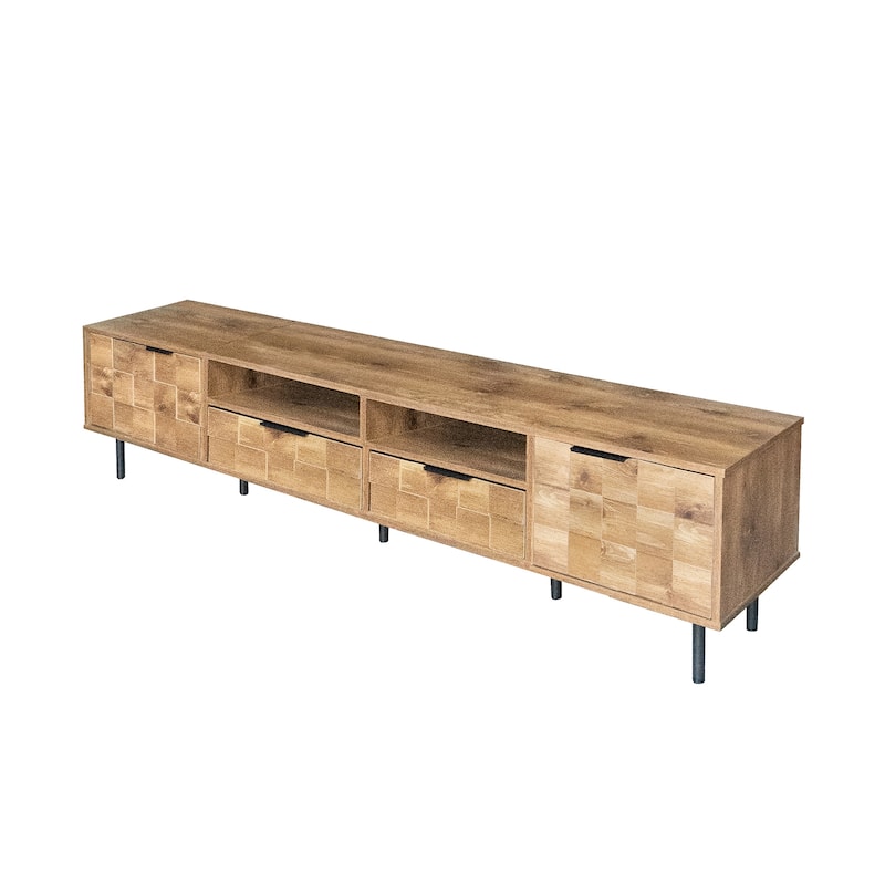 Mid Century Tv Stand With 2 Drawers,Media Console Table For Tvs Up To 85'',Entertainment Center With Storage
