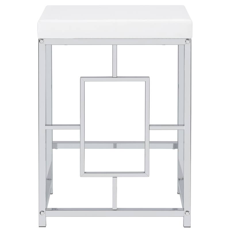 Laguna White 5-piece Counter Height Table with Pot Rack