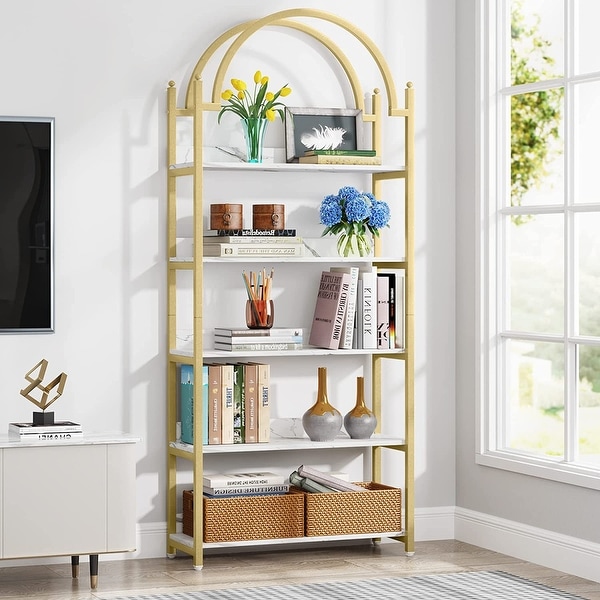 Wooden deals etagere bookcase