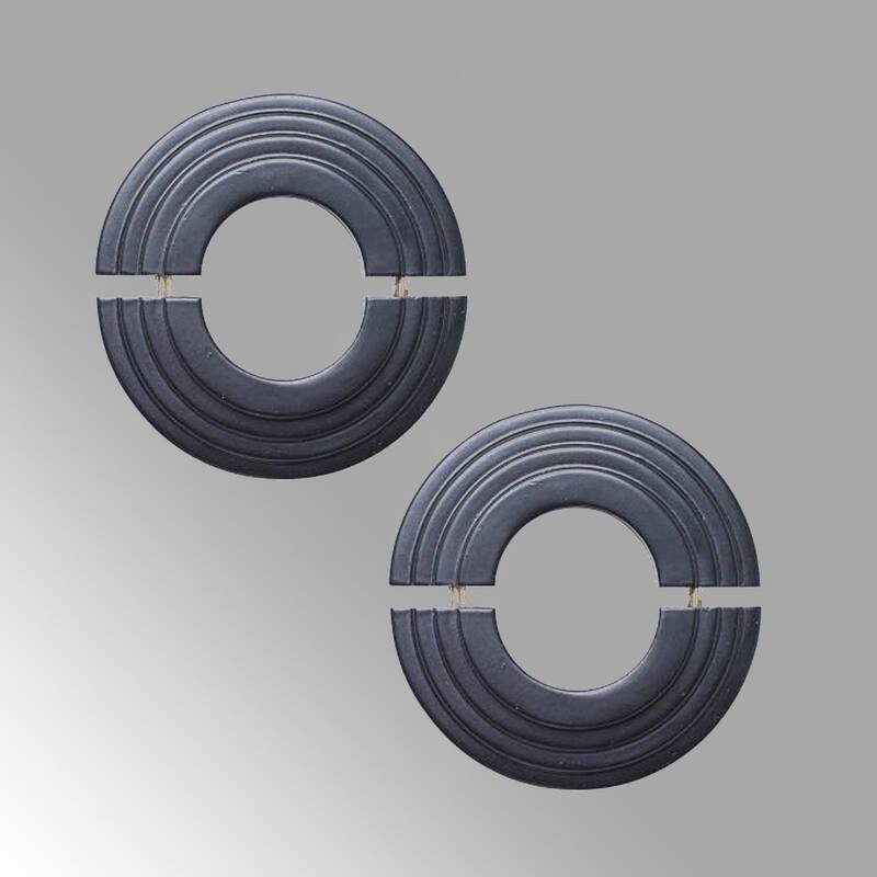 Black Radiator Flanges Aluminum Escutcheon Ring Plate Easy Snap On Decorative Plate 1.6 ID 3 OD IPS Rust Resistant Pack of 2