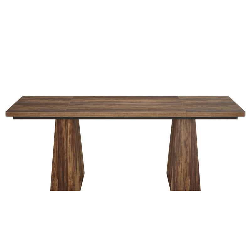 63" Modern Executive Desk, Large Computer Workstation with Sturdy Double Pedestal Base, Elegant Study & Writing Table