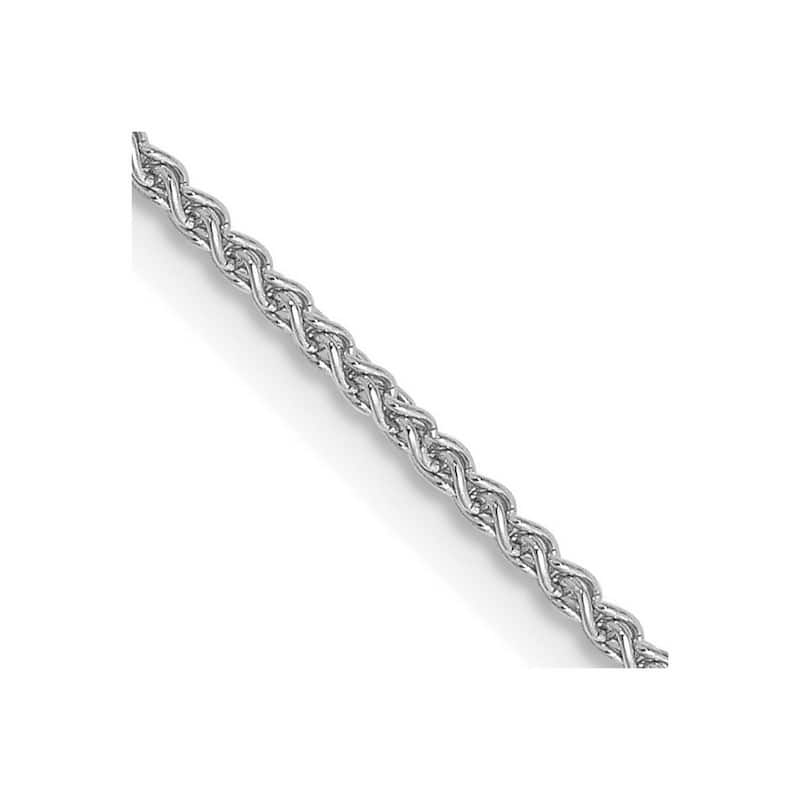 Curata 14k White Gold Solid 1.25mm Spiga Chain Necklace (Lobster) Options: 16 18 20 22 24