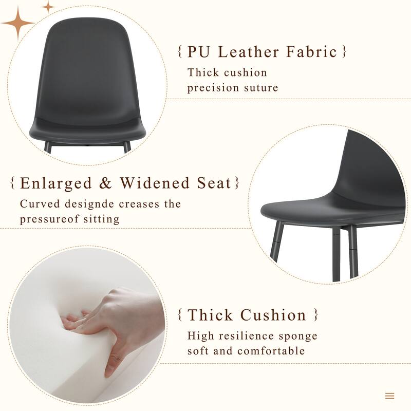 7-Piece All Black Dining Table Set with 6 Chairs, Kitchen Table & Chairs Set for 6, 67" Dining Room Table with Non-Slip Feet