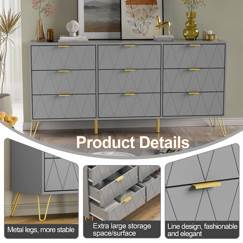 9 Drawers Chest Of Dresser Storage Tower Cabinet Bedroom Organizer