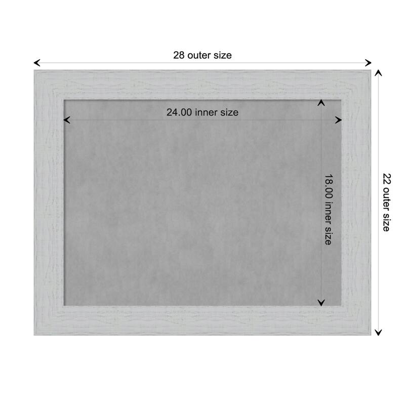 Amanti Art Shiplap White Framed Magnetic Board - Board Size 24x18