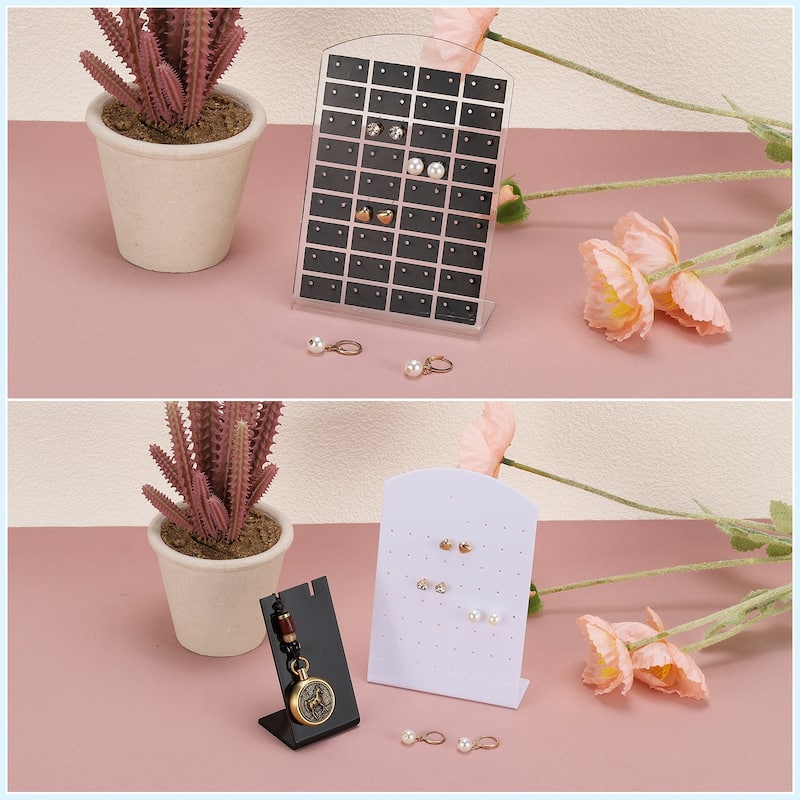 6pcs Earring Display Stand,Acrylic Earring Holder 72 Hole L Rack