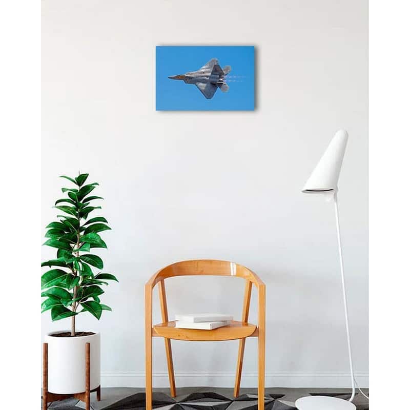 F-22 Raptor Airplane in Flight Photography by Wayne Collamore Art Poster - Print On Demand - 12 x 18 Inch