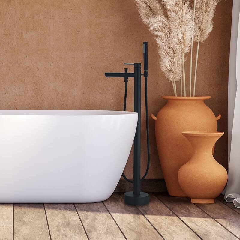 Altair Larod Single Lever Handle Freestanding Floor Mounted Tub Filler with Handshower