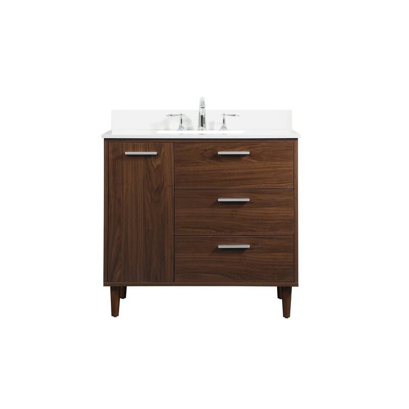 Elegant Lighting VF47036M-BS Baldwin 36" Free Standing Single Basin - Walnut