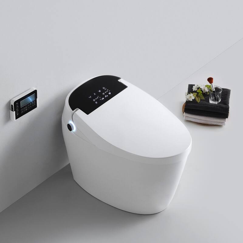 Black Ceramic Smart Toilet With Advance Bidet And Seat Elongated