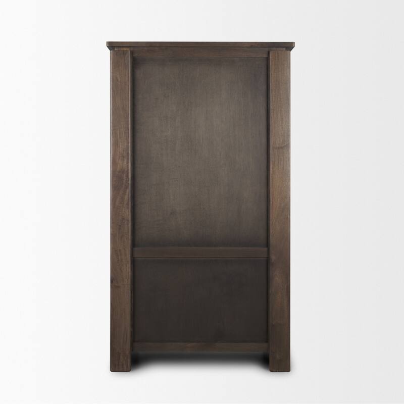 Wallen Solid Dark Brown Wood Curio Cabinet