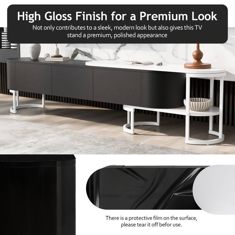 U-Can 67.7''-76.4'' Modern Extendable TV Stand for TVs up to 75 Inches - 67.7x 11.5 x 16.1