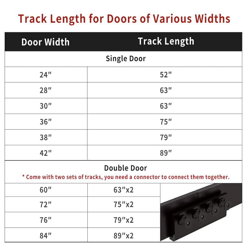 K1 Series Paneled Wood Barn Door with Installation Hardware Kit