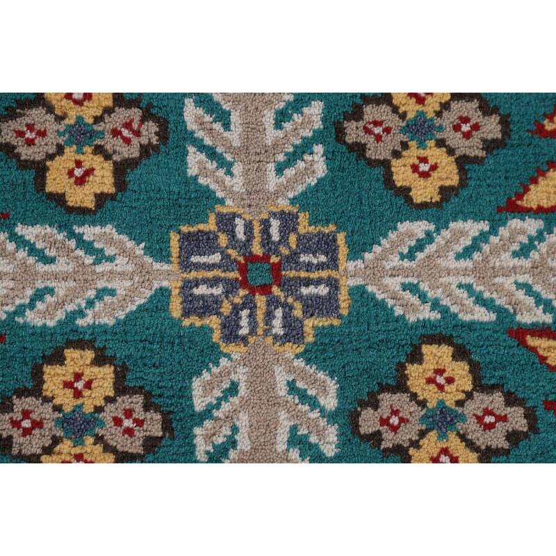 Geometric Kazak Area Rug Handmade Wool Carpet - 8'10" x 11'11"