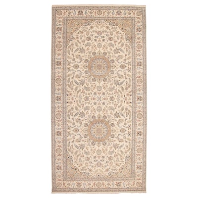 ECARPETGALLERY Hand-knotted Nain Cream Silk, Wool Rug - 8'0 x 15'11