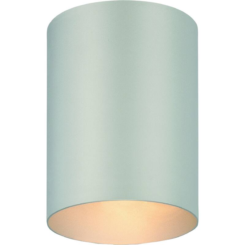 Volume Lighting 1-Light Silver Gray Outdoor Cylinder Flush Mount