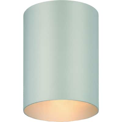 Volume Lighting 1-Light Silver Gray Outdoor Cylinder Flush Mount