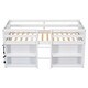 preview thumbnail 2 of 7, White Twin Size Kid Low Loft Bed with Two-Tier Shelves and LED Light