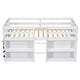 preview thumbnail 6 of 7, White Twin Size Wood Low Loft Bed with Two-Tier Shelves and LED