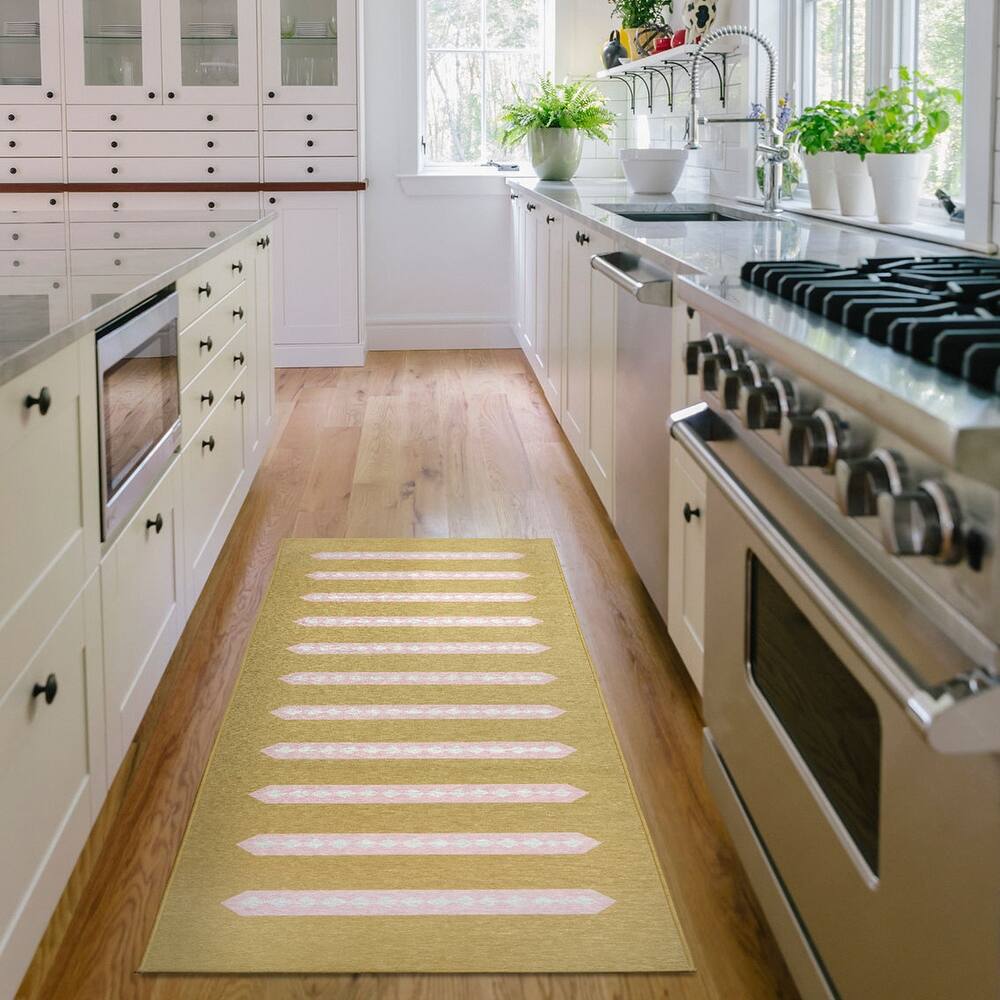 My Magic Carpet Flock Camel Washable Rug